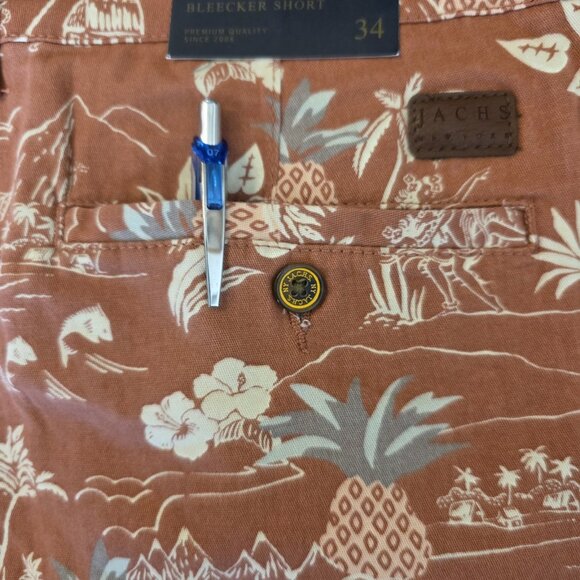 Jachs New York Bleecker Shorts Mens 34 Hawaiian Aloha Print Summer Nautical  BEW - Picture 8 of 15